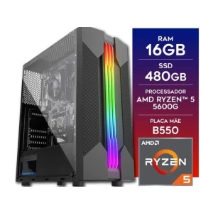 CPU RYZEN 5 5600G+16GB M.RAM+SSD480GB+WIN10+OFFICE+ANTIVIRUS