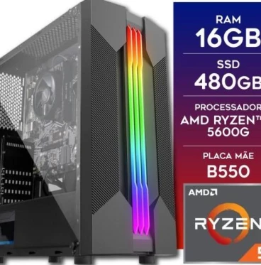 Imagem CPU RYZEN 5 5600G+16GB M.RAM+SSD480GB+WIN10+OFFICE+ANTIVIRUS